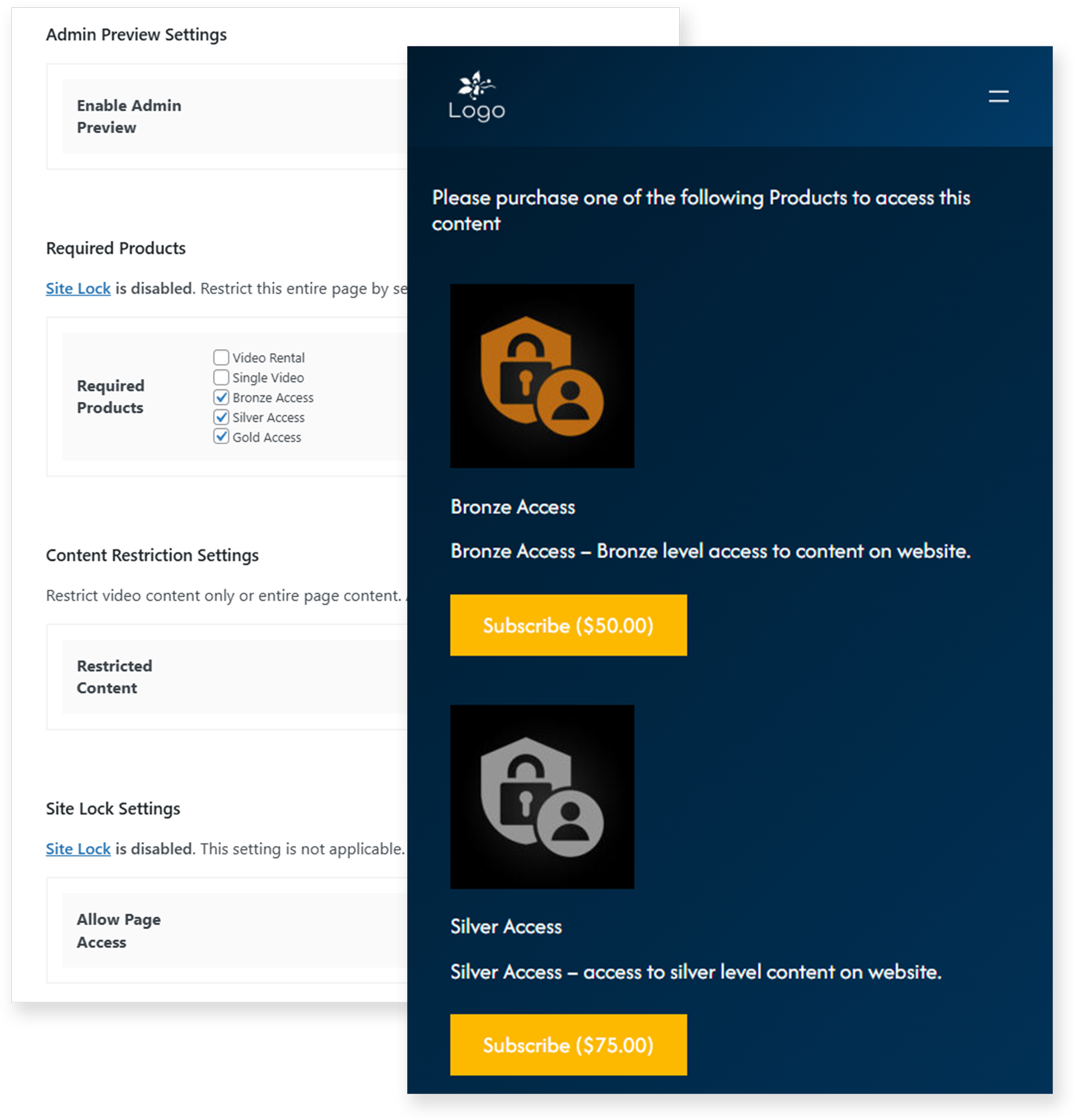 Rogue WP Payments Product Settings