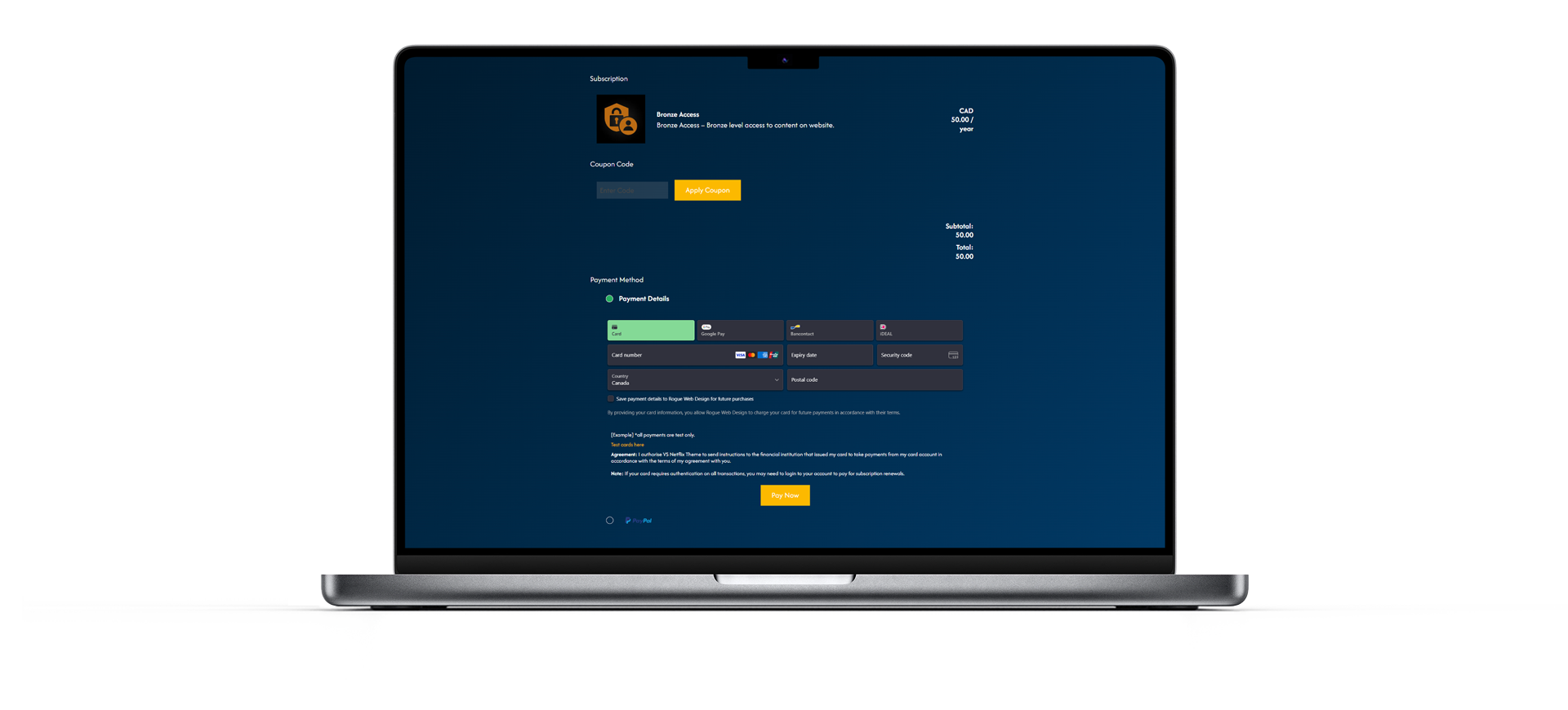 Rogue WP Payments WordPress Plugin